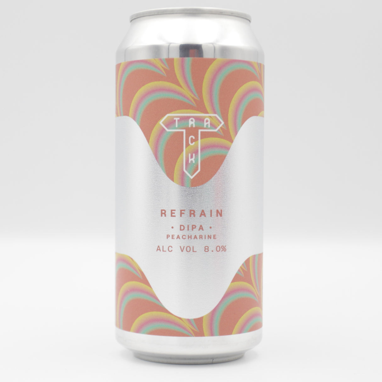 This is a can of Track - Refrain - 8% (440ml). It is a Double IPA craft beer available to buy from Ghost Whale, voted London's best craft beer shop.