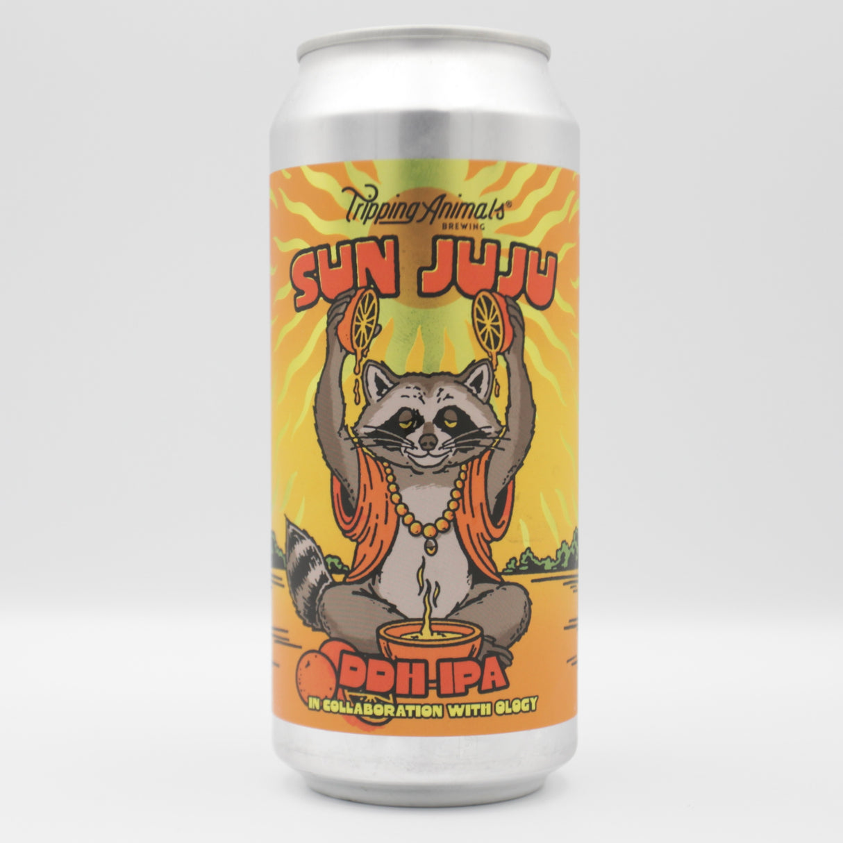 This is a can of Tripping Animals - Sun Juju - 6.5% (473ml). It is a IPA craft beer available to buy from Ghost Whale, voted London's best craft beer shop.