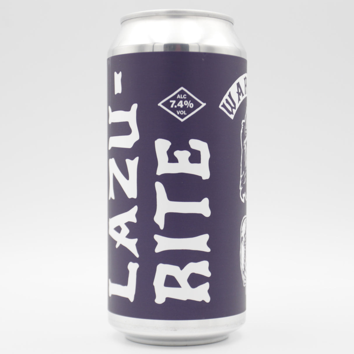 This is a can of Warpigs - Lazurite - 7.4% (440ml). It is a IPA craft beer available to buy from Ghost Whale, voted London's best craft beer shop.