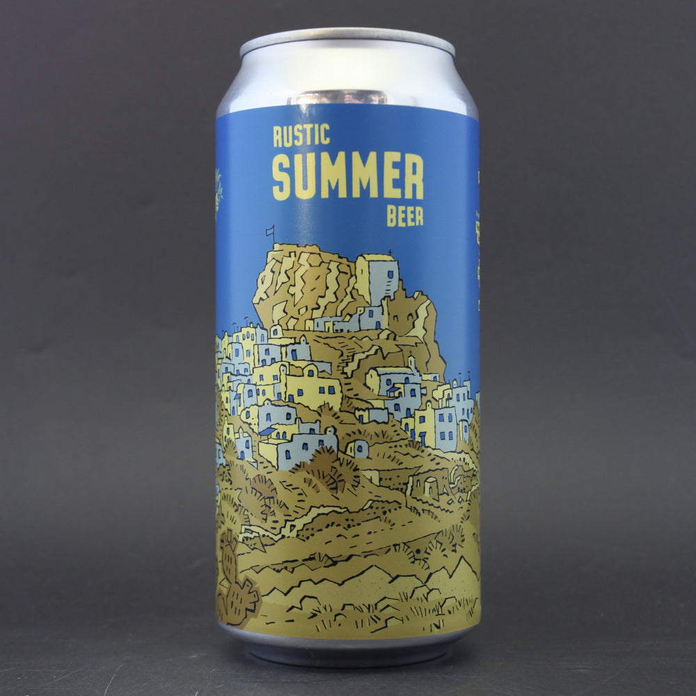 This is a can of Burning Sky - Rustic Summer - 4.2% (440ml). It is a Saison craft beer available to buy from Ghost Whale, voted London's best craft beer shop.