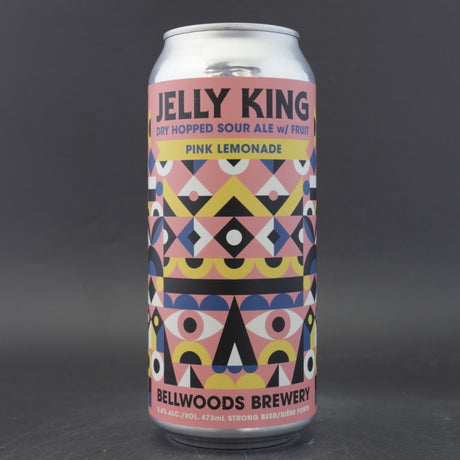 This is a can of Bellwoods - Jelly King: Pink Lemonade - 5.6% (473ml). It is a Sour craft beer available to buy from Ghost Whale, voted London's best craft beer shop.
