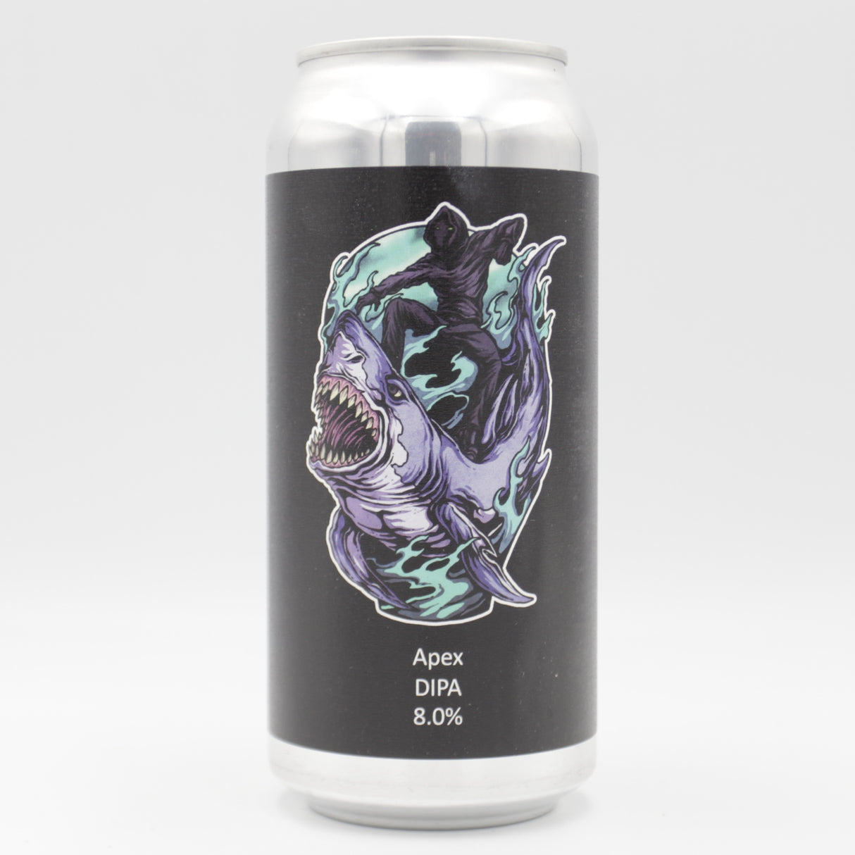 This is a can of Dark Element - Apex - 8% (440ml). It is a Double IPA craft beer available to buy from Ghost Whale, voted London's best craft beer shop.