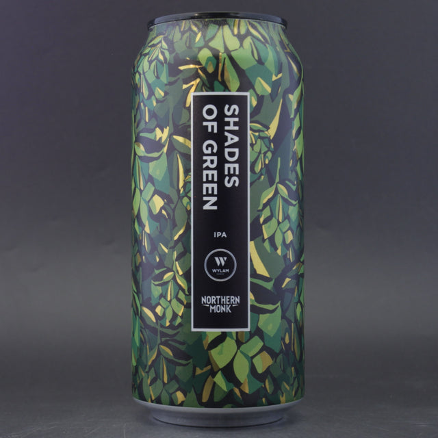 This is a can of Wylam / Northern Monk - Shades Of Green - 6.5% (440ml). It is a IPA craft beer available to buy from Ghost Whale, voted London's best craft beer shop.