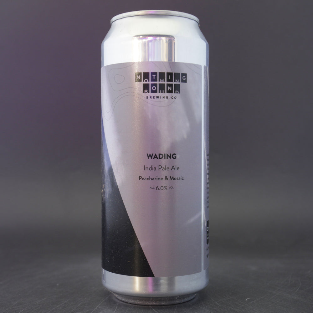 This is a can of Nothing Bound - Wading - 6% (500ml). It is a IPA craft beer available to buy from Ghost Whale, voted London's best craft beer shop.