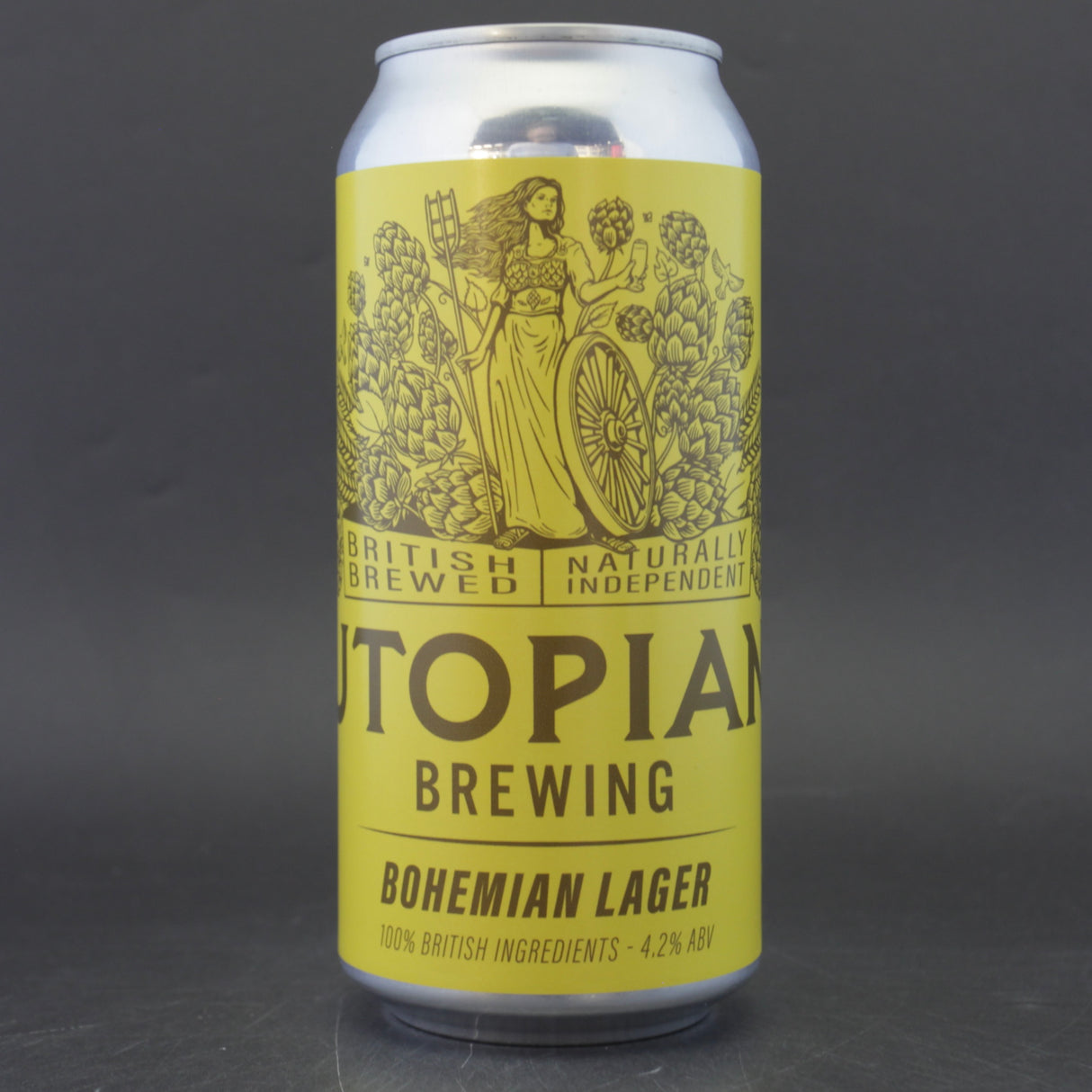 This is a can of Utopian - Bohemian Lager - 4.2% (440ml). It is a Lager / Pilsner / Kölsch craft beer available to buy from Ghost Whale, voted London's best craft beer shop.