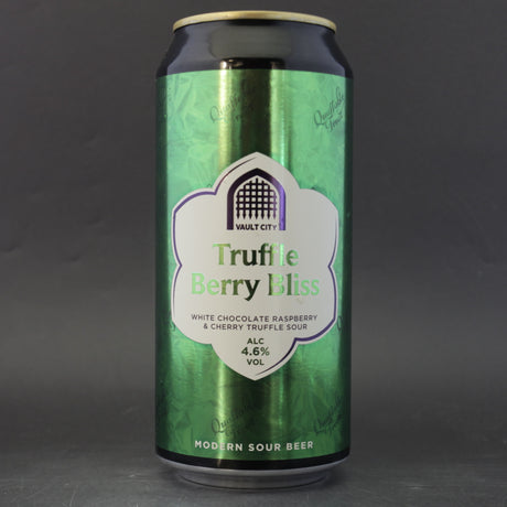This is a can of Vault City - Truffle Berry Bliss - 4.6% (440ml). It is a Sour craft beer available to buy from Ghost Whale, voted London's best craft beer shop.