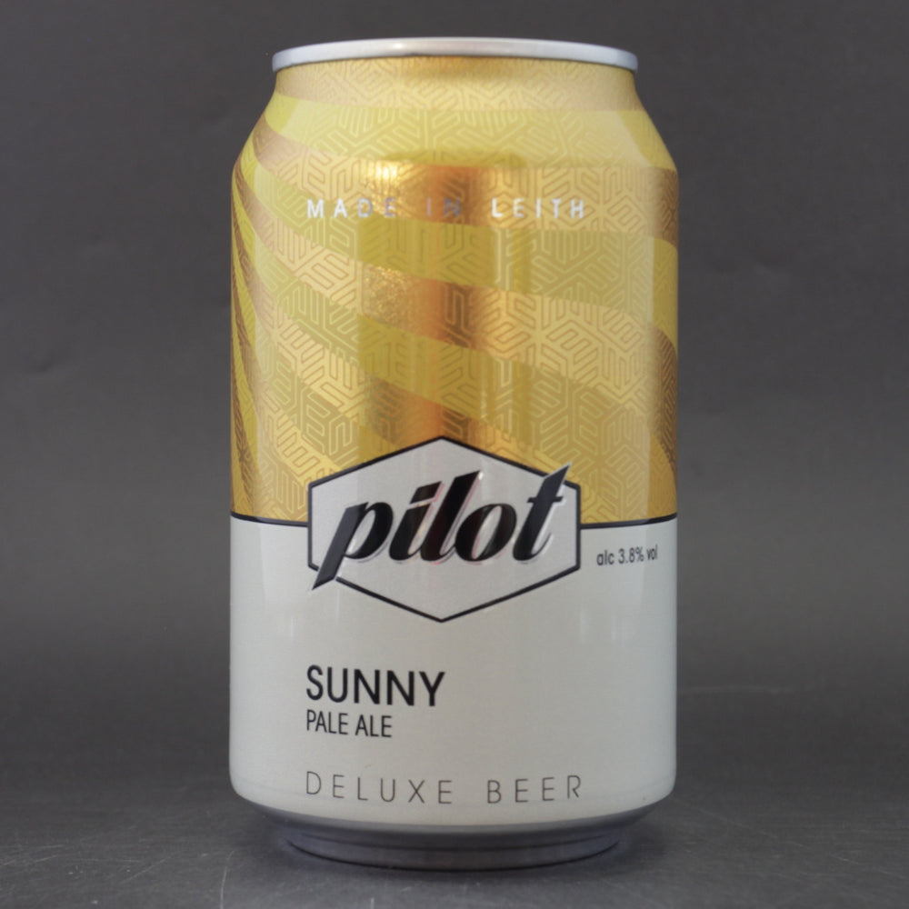 This is a can of Pilot - Sunny - 3.8% (330ml). It is a Pale Ale craft beer available to buy from Ghost Whale, voted London's best craft beer shop.