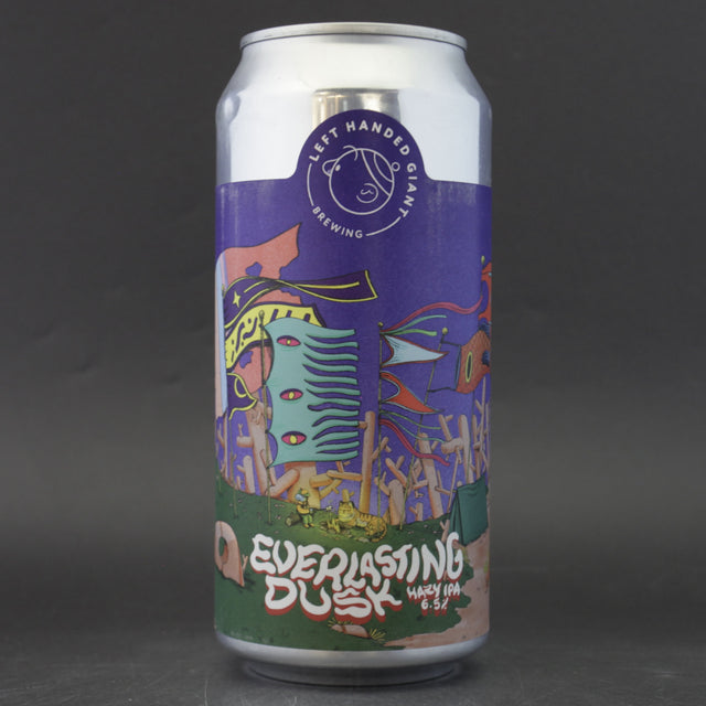 This is a can of Left Handed Giant - Everlasting Dusk - 6.5% (440ml). It is a IPA craft beer available to buy from Ghost Whale, voted London's best craft beer shop.