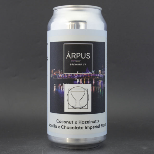 This is a can of Arpus Brewing Co / Commonwealth - Coconut X Hazelnut X Vanilla X Chocolate Imperial Stout - 12% (440ml). It is a Imperial Stout / Porter craft beer available to buy from Ghost Whale, voted London's best craft beer shop.