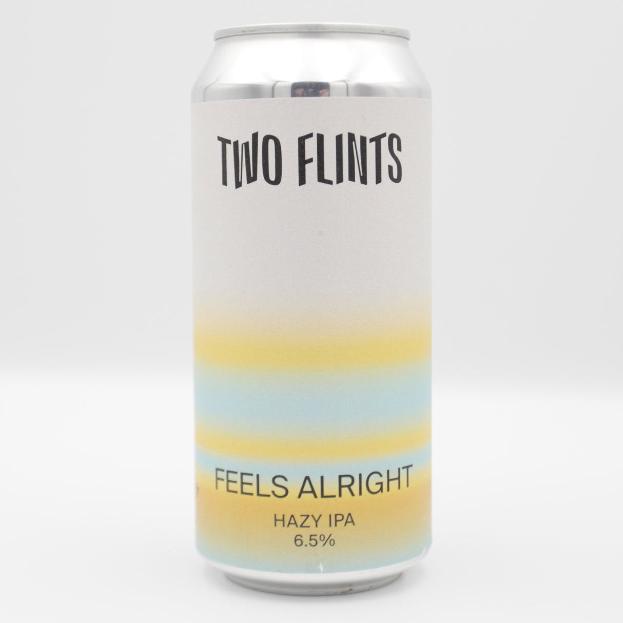 This is a can of Two Flints - Feels Alright - 6.5% (440ml). It is a IPA craft beer available to buy from Ghost Whale, voted London's best craft beer shop.