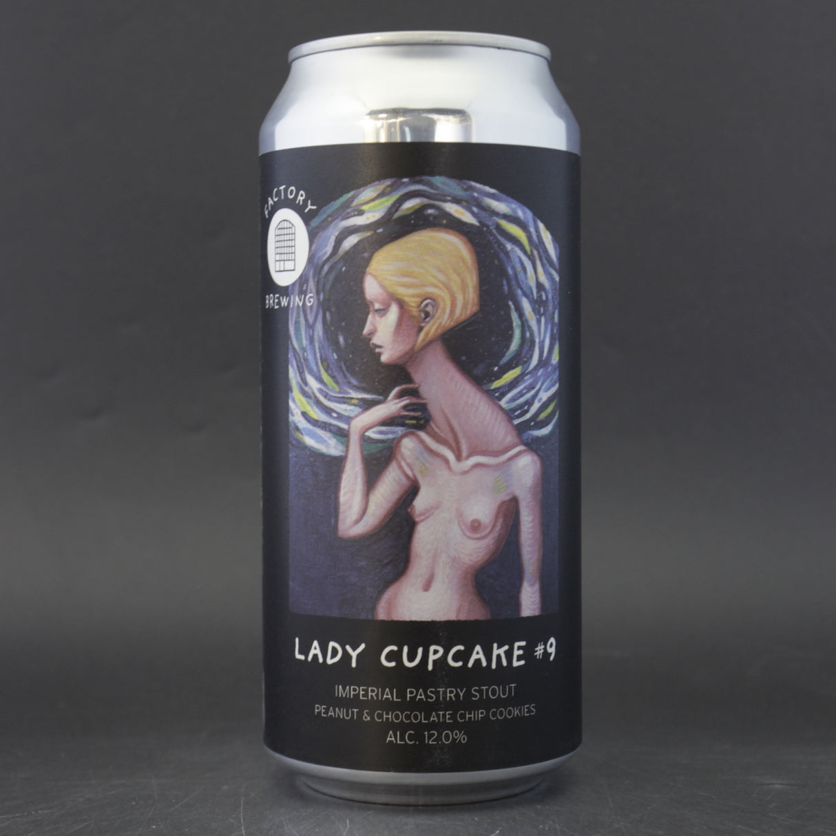 This is a can of Factory Brewing - Lady Cupcake #9 - 12% (440ml). It is a  craft  available to buy from Ghost Whale, voted London's best craft beer shop.