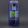 This is a can of Double Barrelled - Ding - 4.9% (440ml). It is a Lager / Pilsner / Kölsch craft beer available to buy from Ghost Whale, voted London's best craft beer shop.