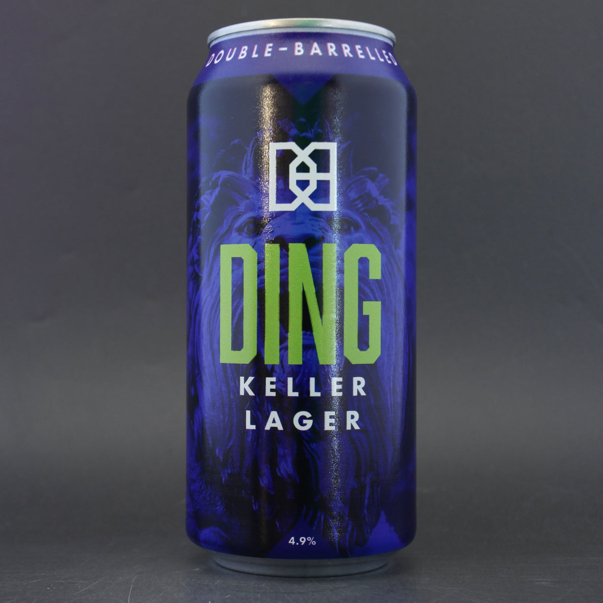 This is a can of Double Barrelled - Ding - 4.9% (440ml). It is a Lager / Pilsner / Kölsch craft beer available to buy from Ghost Whale, voted London's best craft beer shop.