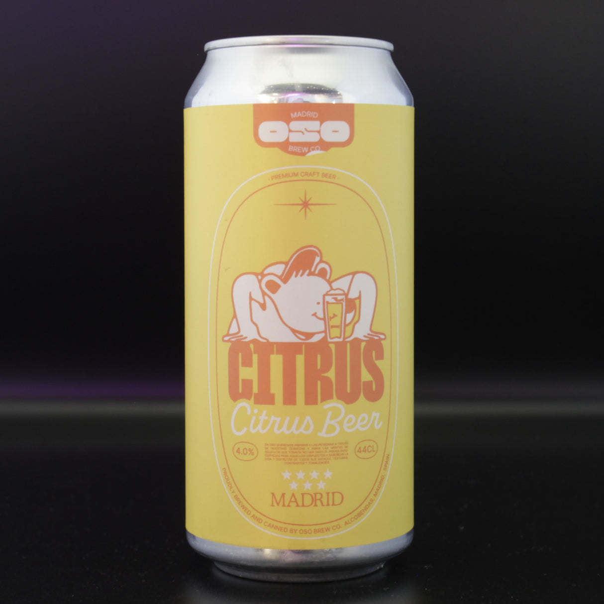 This is a can of OSO Brewing - Citrus - 4% (440ml). It is a Pale Ale craft beer available to buy from Ghost Whale, voted London's best craft beer shop.