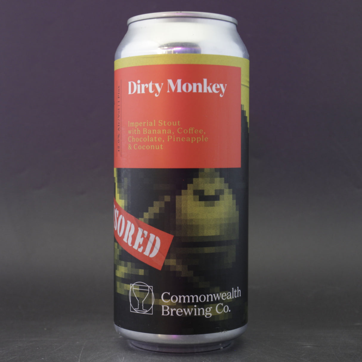 This is a can of Commonwealth - Dirty Monkey - 12% (473ml). It is a Imperial Stout / Porter craft beer available to buy from Ghost Whale, voted London's best craft beer shop.
