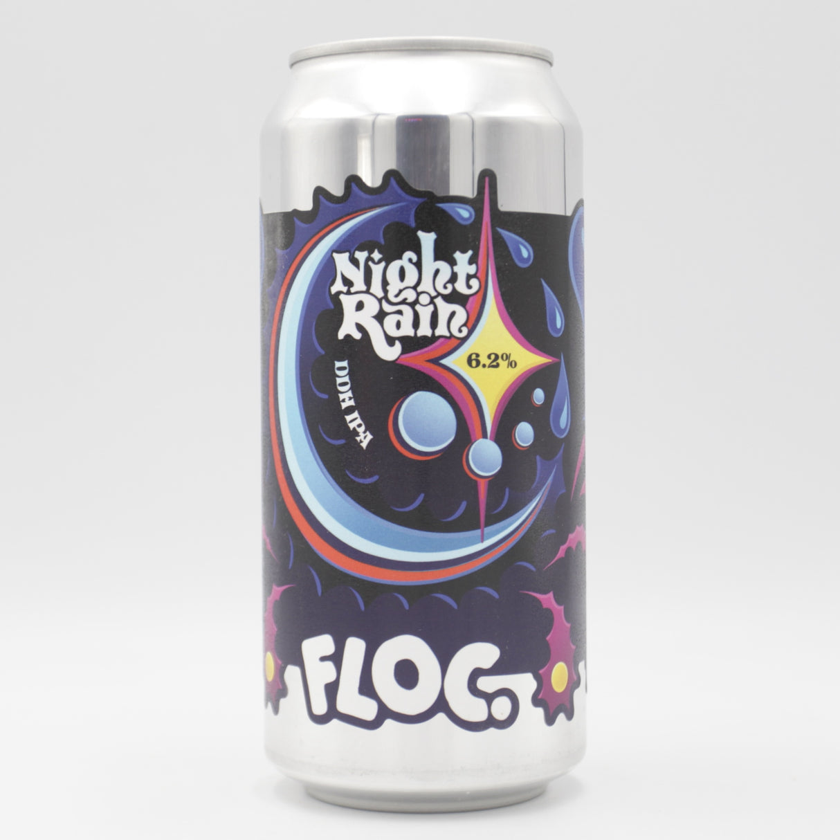 This is a can of Floc - Night Rain - 6.2% (440ml). It is a IPA craft beer available to buy from Ghost Whale, voted London's best craft beer shop.