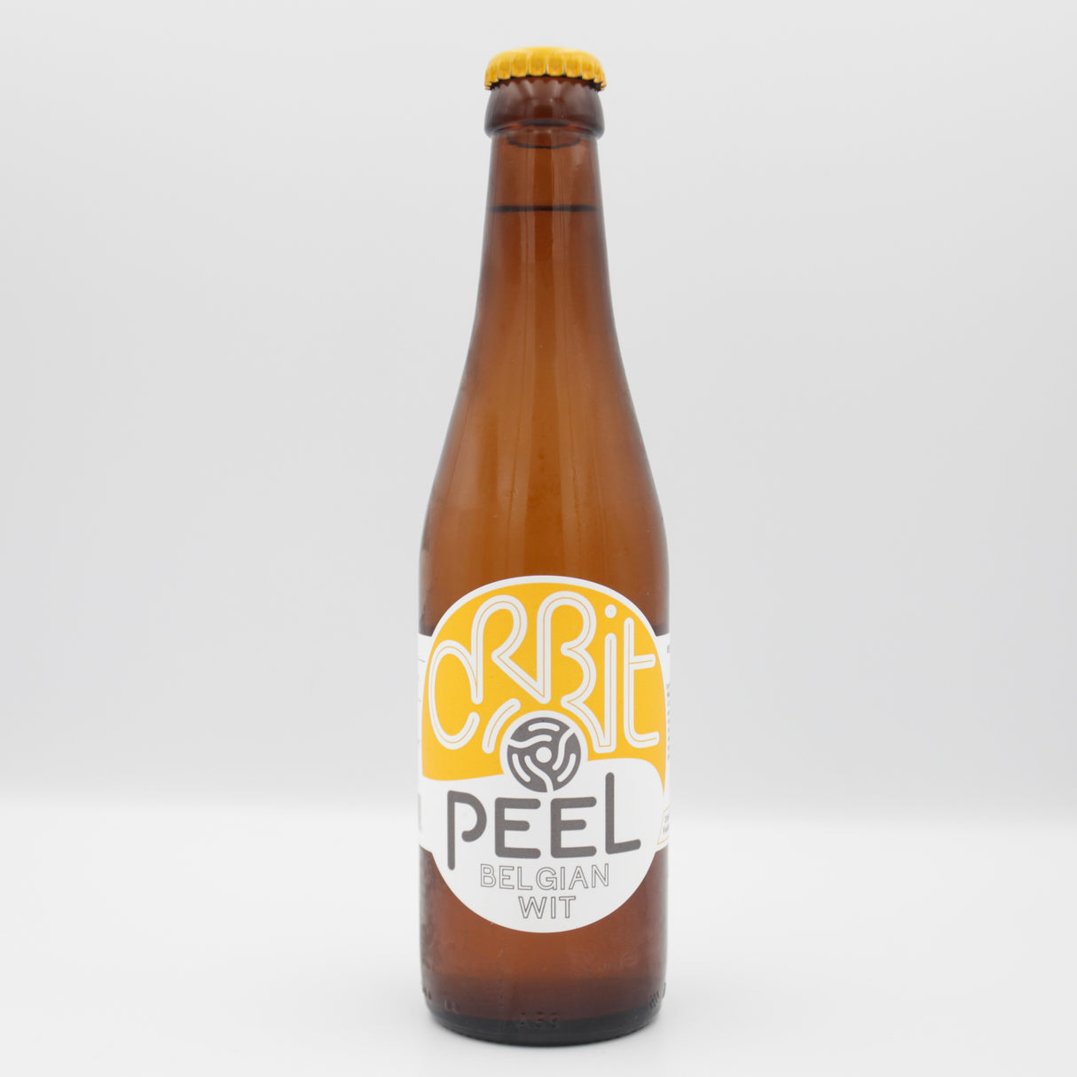 This is a bottle of Orbit - Peel - 4.9% (330ml). It is a Wit / Wheat craft beer available to buy from Ghost Whale, voted London's best craft beer shop.
