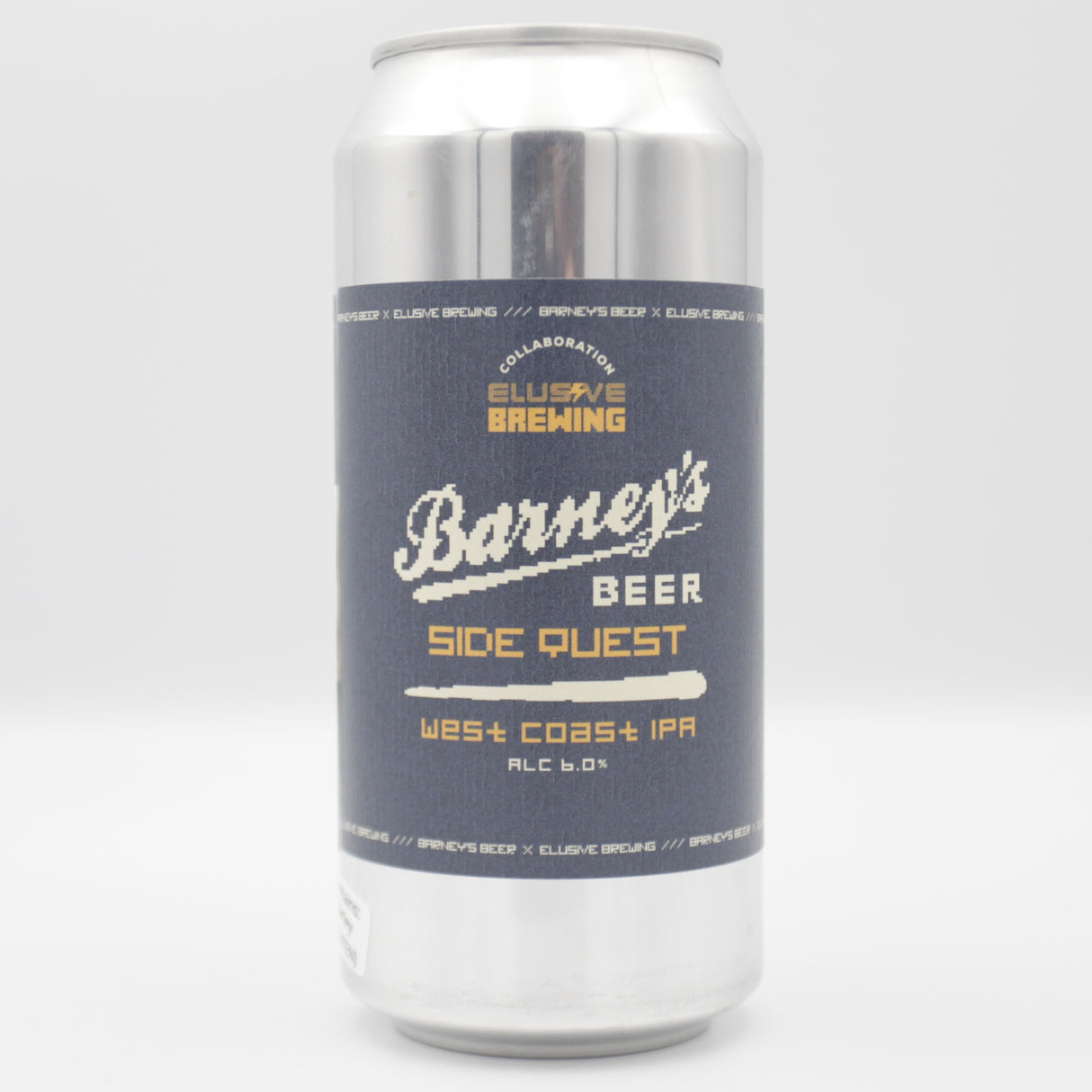 This is a can of Elusive Brewing / Barney's - Side Quest - 6% (440ml). It is a IPA craft beer available to buy from Ghost Whale, voted London's best craft beer shop.