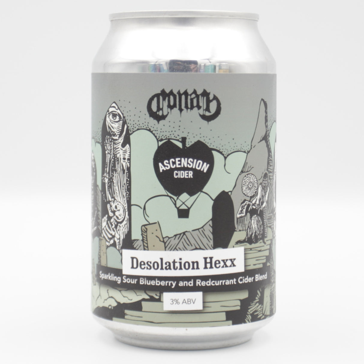 This is a can of Ascension - Desolation Hexx - 3% (330ml). It is a craft cider available to buy from Ghost Whale, voted London's best craft beer shop.