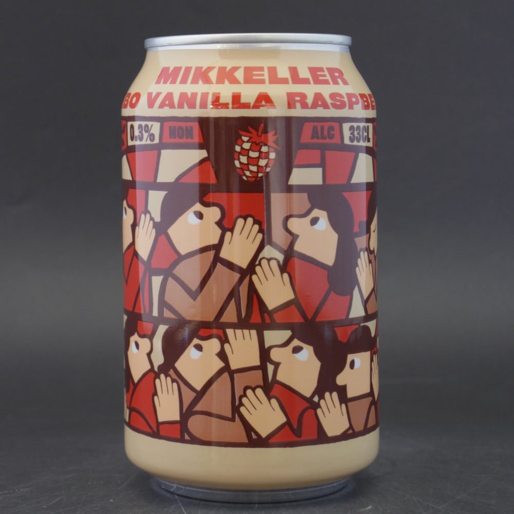 This is a can of Mikkeller - Limbo Raspberry - 0.3% (330ml). It is a Sour craft beer available to buy from Ghost Whale, voted London's best craft beer shop.