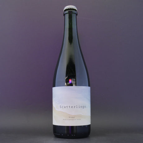 This is a sharing bottle of Scatterlings - Vidal - 5.8% (750ml). It is a Wild Ale craft beer available to buy from Ghost Whale, voted London's best craft beer shop.