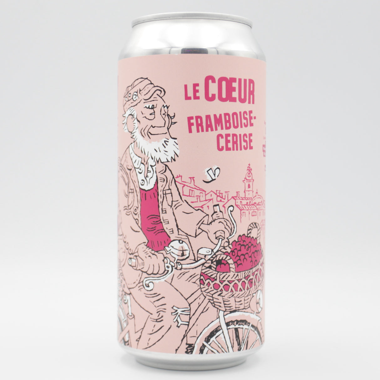 This is a can of Burning Sky - Le Cœur Framboise - Cerise - 5.2% (440ml). It is a Saison craft beer available to buy from Ghost Whale, voted London's best craft beer shop.