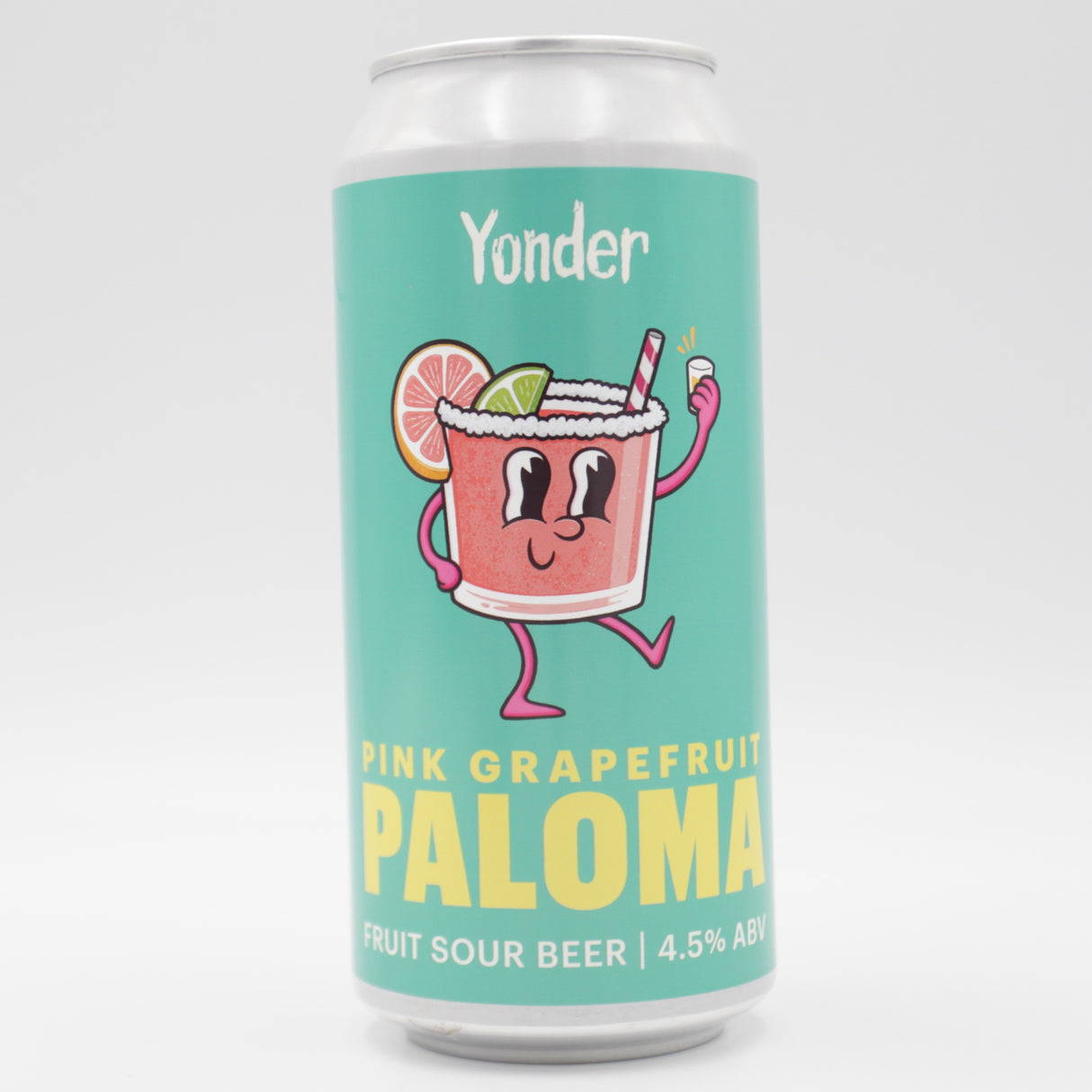 This is a can of Yonder - Pink Grapefruit Paloma - 4.5% (440ml). It is a Sour craft beer available to buy from Ghost Whale, voted London's best craft beer shop.