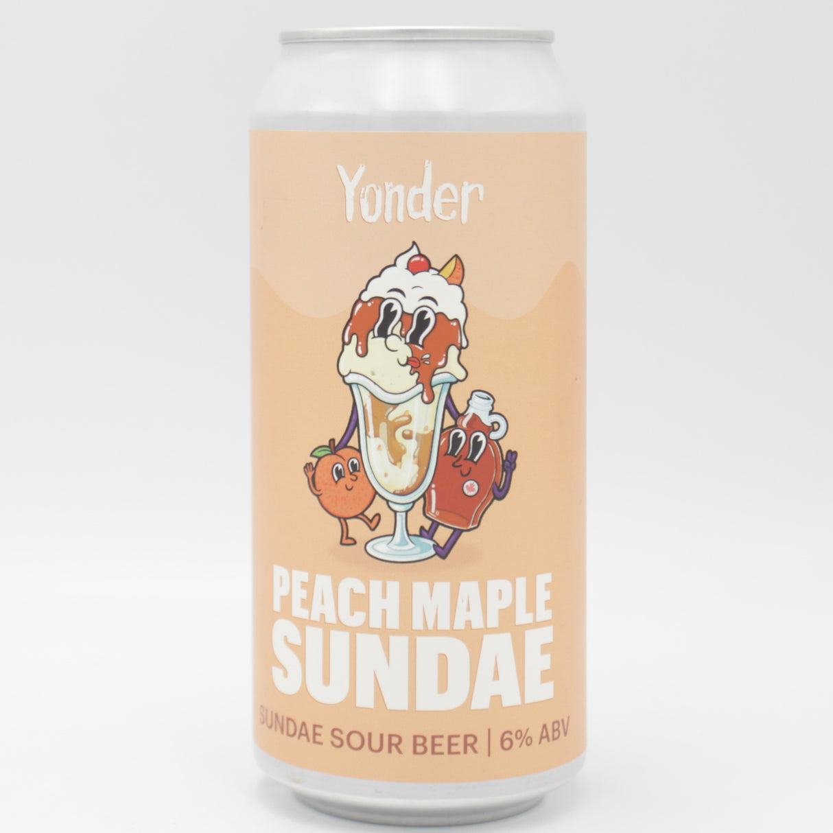 This is a can of Yonder - Peach & Maple Sundae - 6% (440ml). It is a craft beer available to buy from Ghost Whale, voted London's best craft beer shop.