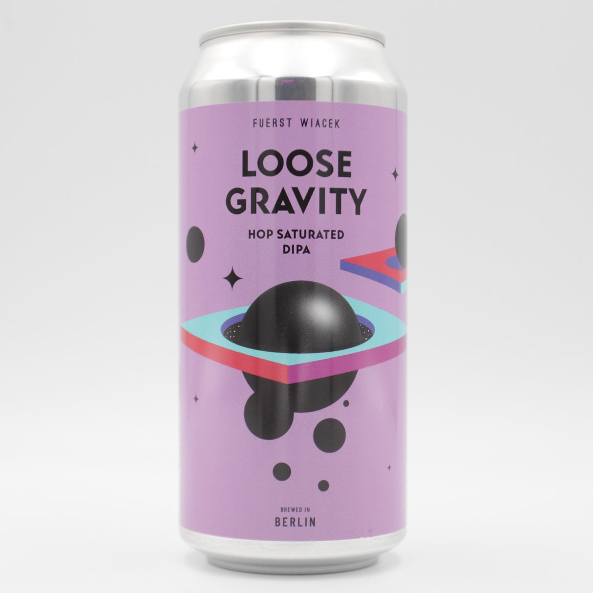 This is a can of Fuerst Wiacek / Azvex - Loose Gravity - 8% (440ml). It is a Double IPA craft beer available to buy from Ghost Whale, voted London's best craft beer shop.