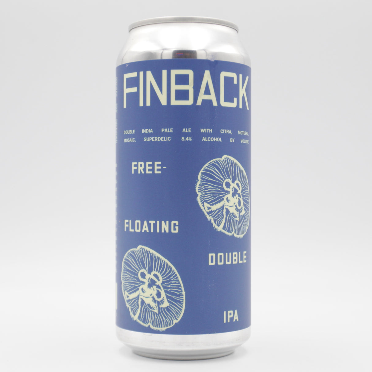 This is a can of Finback - Free Floating - 8.4% (473ml). It is a Double IPA craft beer available to buy from Ghost Whale, voted London's best craft beer shop.