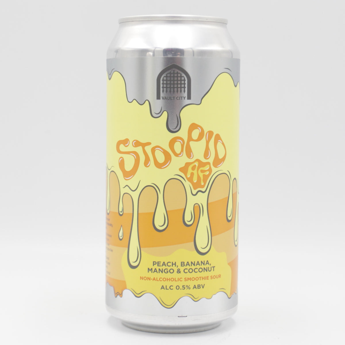 This is a can of Vault City - Stoopid AF - 0.5% (440ml). It is a Sour craft beer available to buy from Ghost Whale, voted London's best craft beer shop.