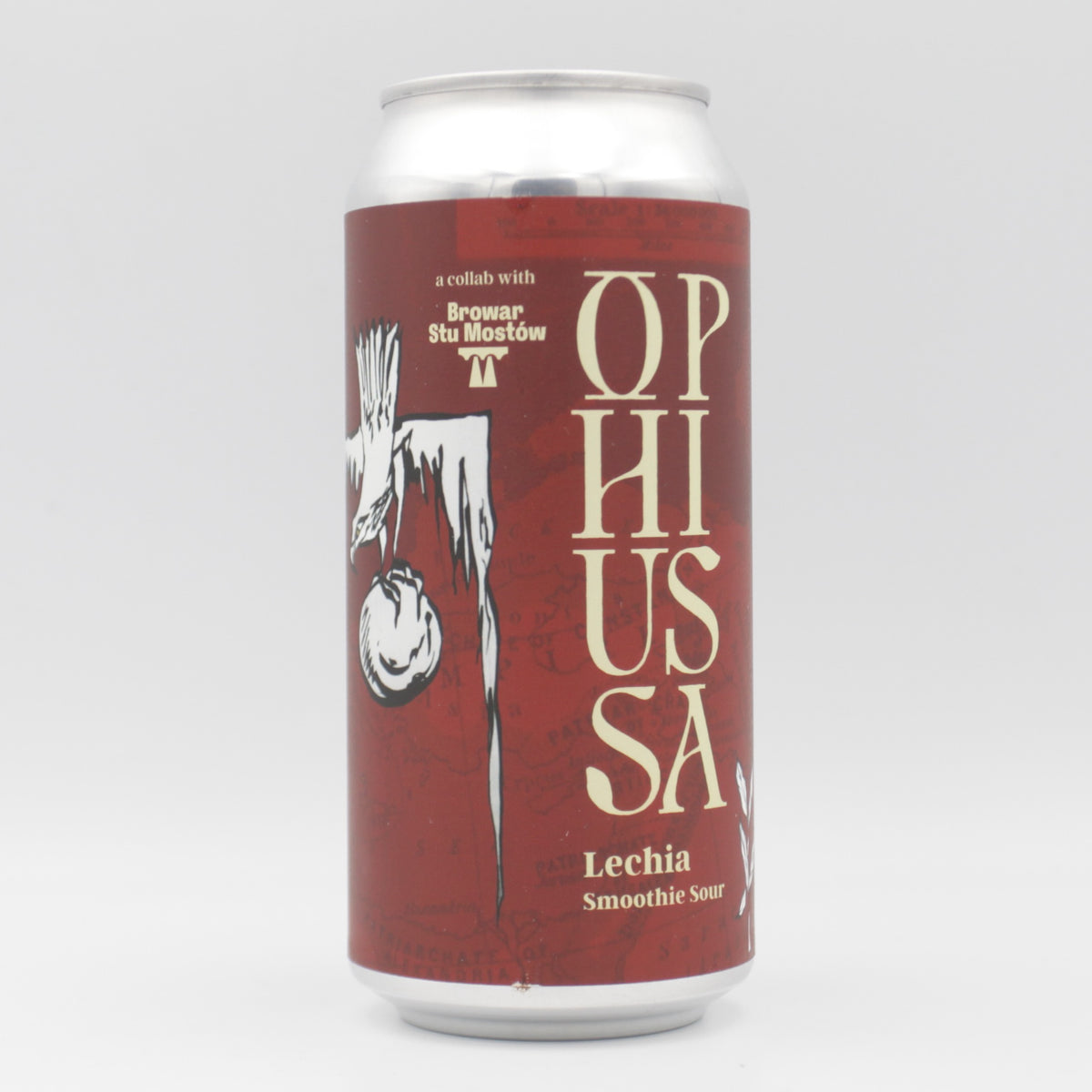 This is a can of Ophiussa / Stu Mostow - Lechia - 5% (440ml). It is a Sour craft beer available to buy from Ghost Whale, voted London's best craft beer shop.