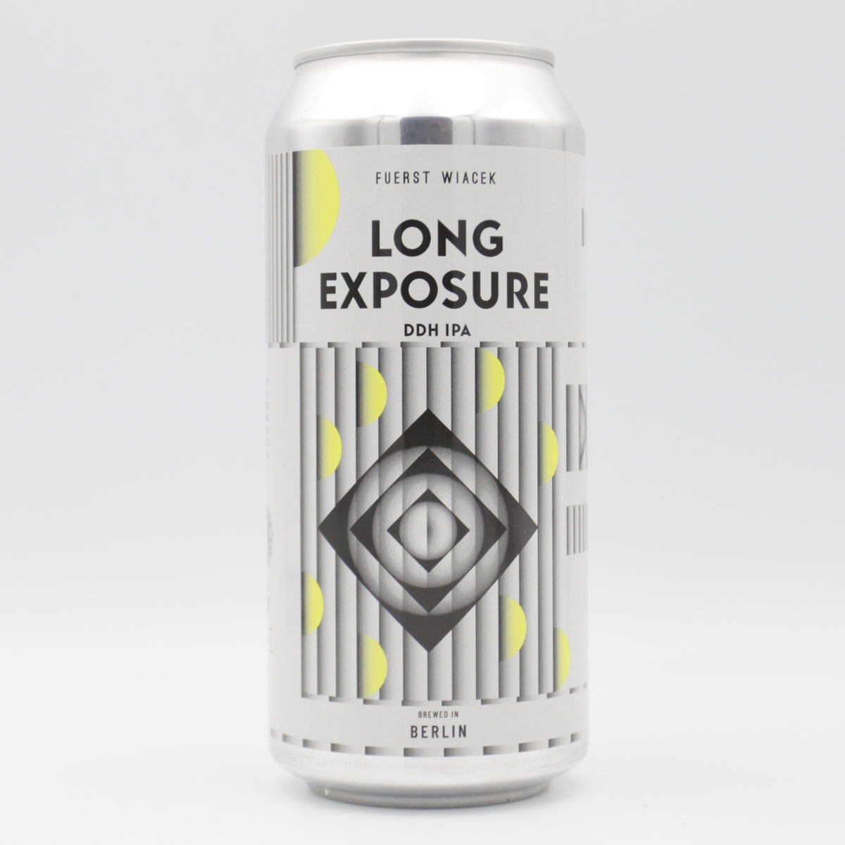 This is a can of Fuerst Wiacek - Long Exposure - 6.8% (440ml). It is a IPA craft beer available to buy from Ghost Whale, voted London's best craft beer shop.