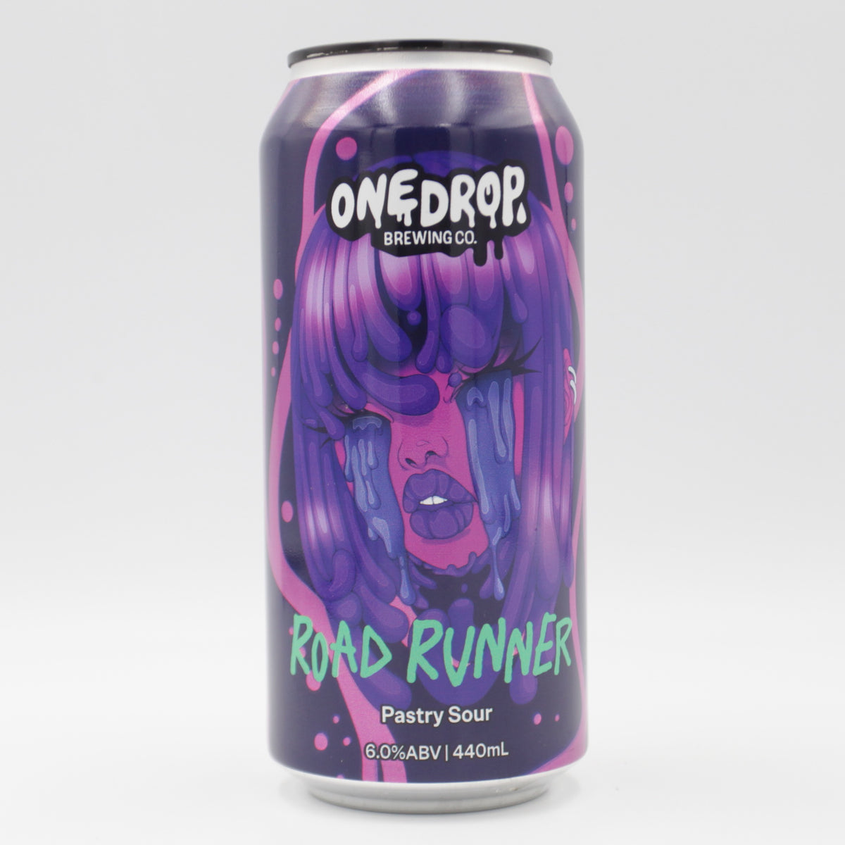 This is a can of One Drop - Road Runner - 6% (440ml). It is a Sour craft beer available to buy from Ghost Whale, voted London's best craft beer shop.
