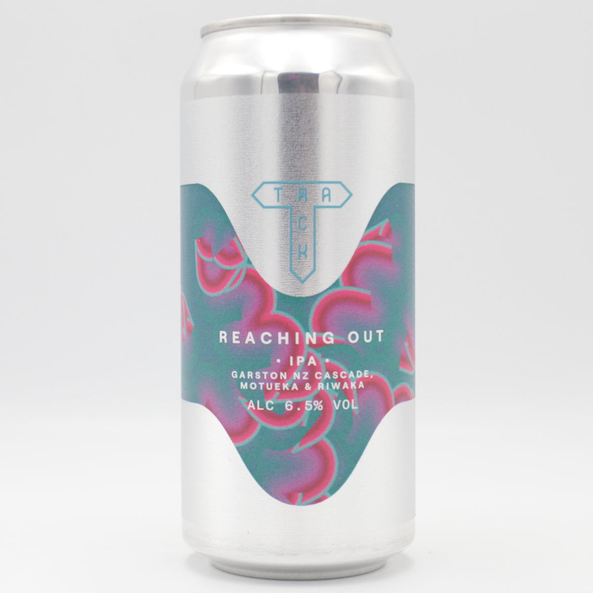 This is a can of Track - Reaching Out - 6.5% (440ml). It is a IPA craft beer available to buy from Ghost Whale, voted London's best craft beer shop.