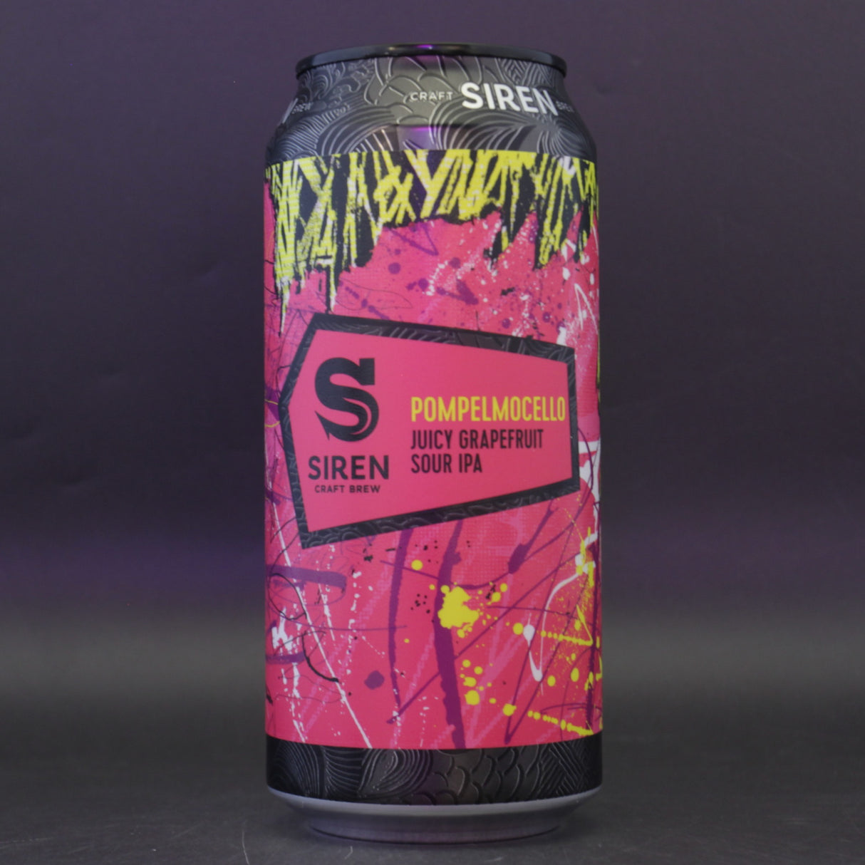 This is a can of Siren - Pompelmocello - 6% (440ml). It is a Sour craft beer available to buy from Ghost Whale, voted London's best craft beer shop.