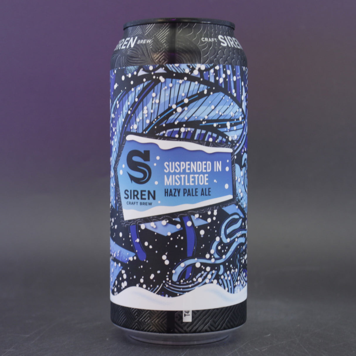 This is a can of Siren - Suspended In Mistletoe - 4% (440ml). It is a Pale Ale craft beer available to buy from Ghost Whale, voted London's best craft beer shop.