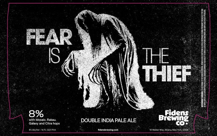 This is a can of *PRE-ORDER* Fidens - Fear Is The Thief - 8% (473ml). It is a Double IPA craft beer available to buy from Ghost Whale, voted London's best craft beer shop.