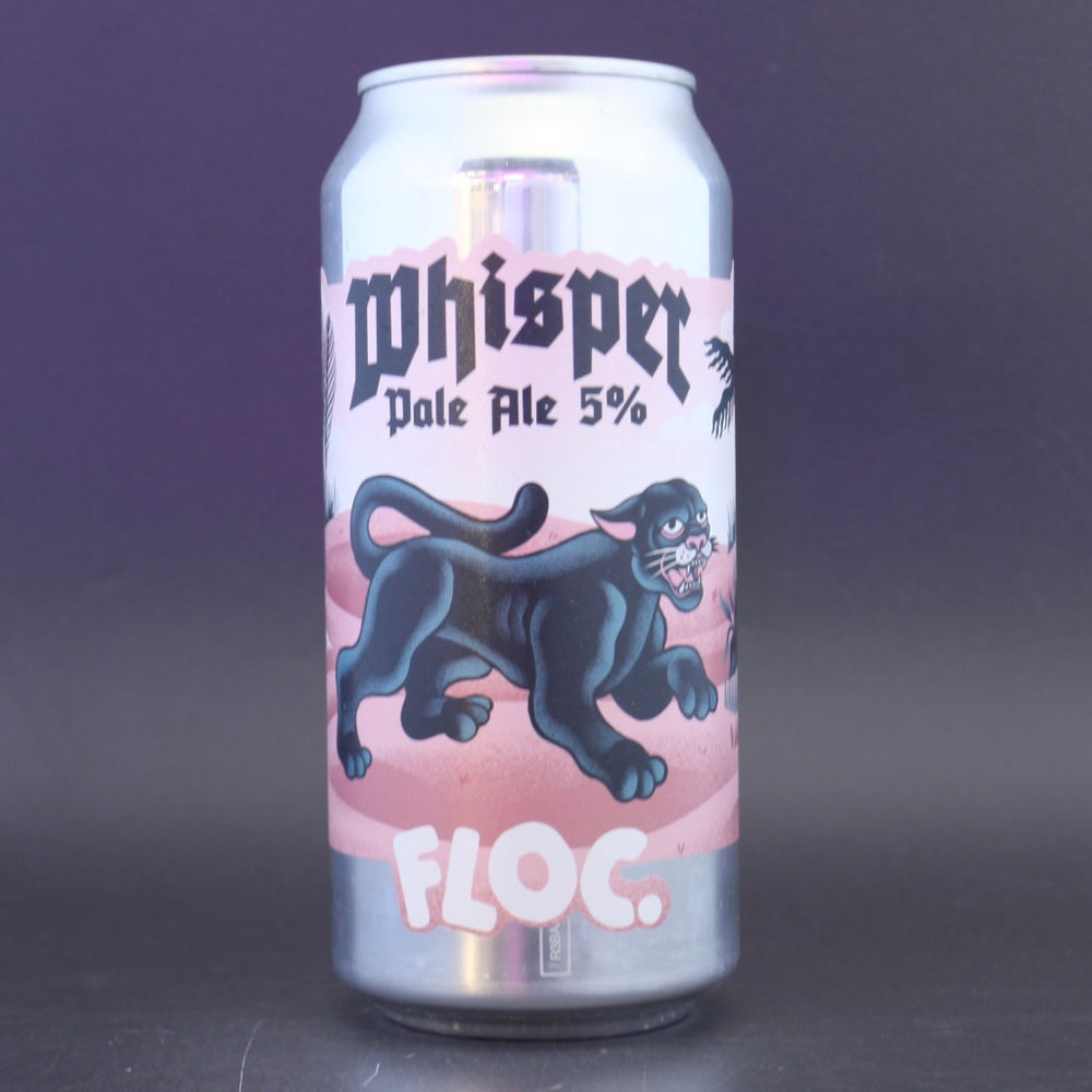This is a can of Floc - Whisper - 5% (440ml). It is a Pale Ale craft beer available to buy from Ghost Whale, voted London's best craft beer shop.