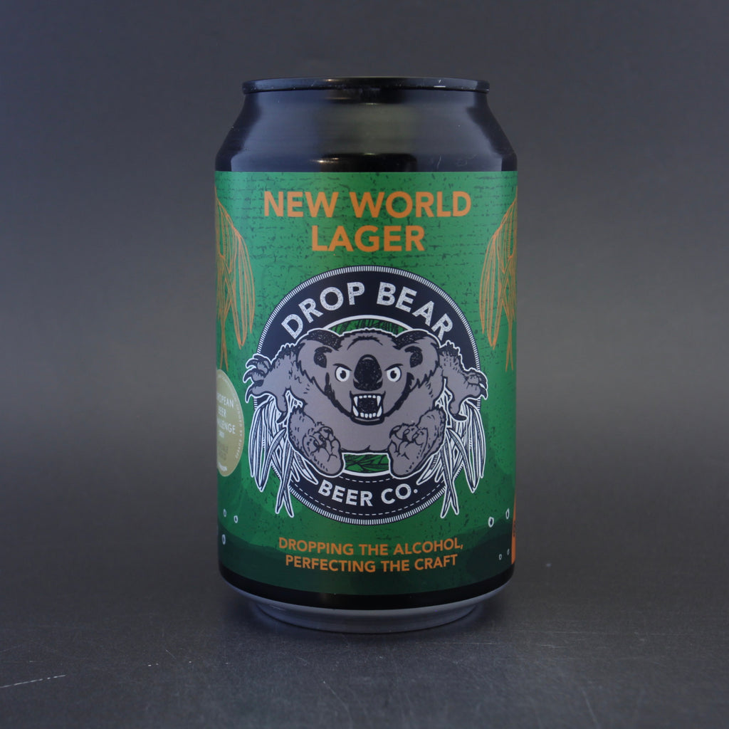 Drop Bear 'New World Lager', a 0.5% craft beer from Ghost Whale.