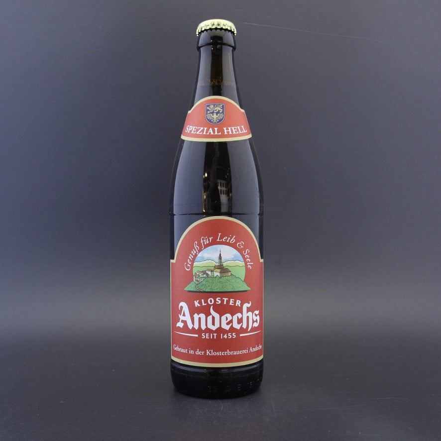 This is a bottle of Andechs - Spezial Hell - 5.9% (500ml). It is a Lager / Pilsner / Kölsch craft beer available to buy from Ghost Whale, voted London's best craft beer shop.