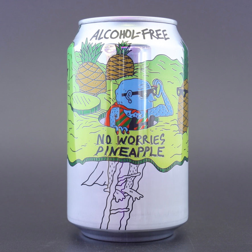 Lervig 'No Worries Pineapple', a 0.5% craft beer from Ghost Whale.
