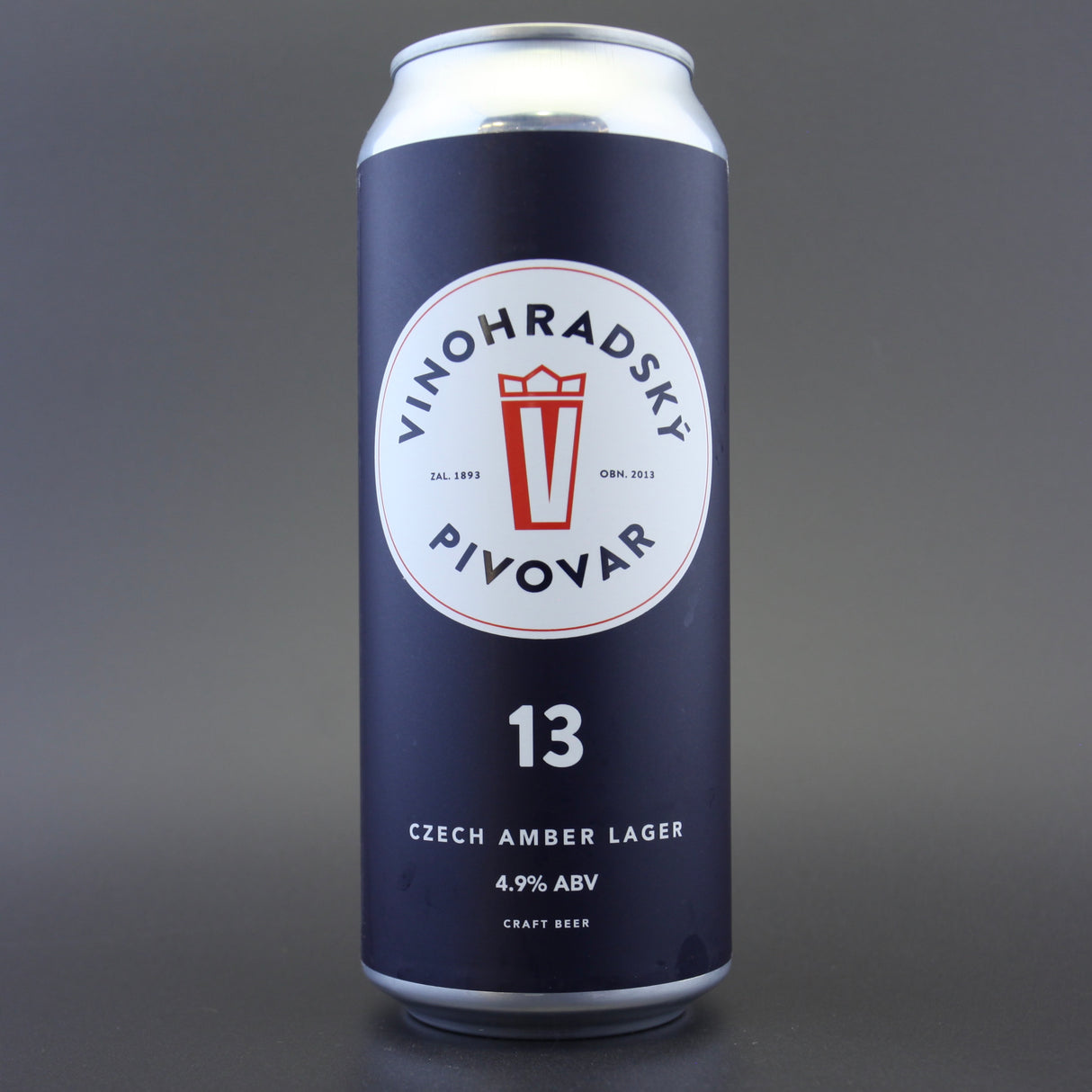 This is a can of Vinohradsky Pivovar - Jantarová 13 - 4.9% (500ml). It is a Lager / Pilsner / Kölsch craft beer available to buy from Ghost Whale, voted London's best craft beer shop.