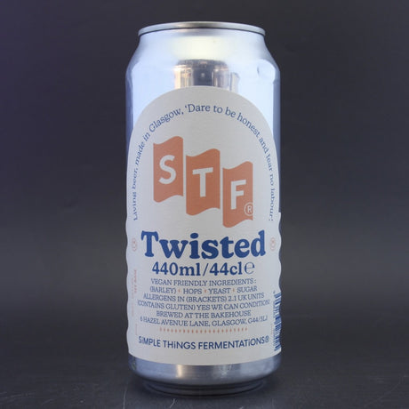 This is a can of Simple Things Fermentations - Twisted Pilsner - 4.8% (440ml). It is a Lager / Pilsner / Kölsch craft beer available to buy from Ghost Whale, voted London's best craft beer shop.
