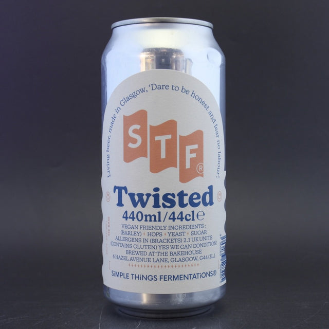 This is a can of Simple Things Fermentations - Twisted Pilsner - 4.8% (440ml). It is a Lager / Pilsner / Kölsch craft beer available to buy from Ghost Whale, voted London's best craft beer shop.