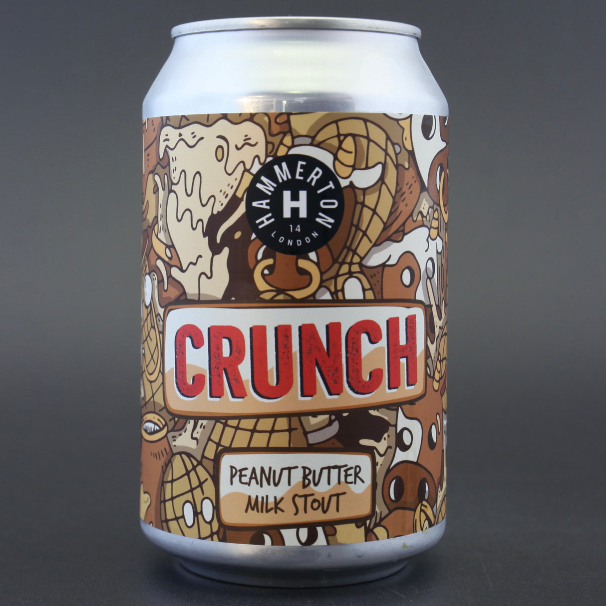 This is a can of Hammerton - Crunch - 5.4% (330ml). It is a Stout / Porter craft beer available to buy from Ghost Whale, voted London's best craft beer shop.
