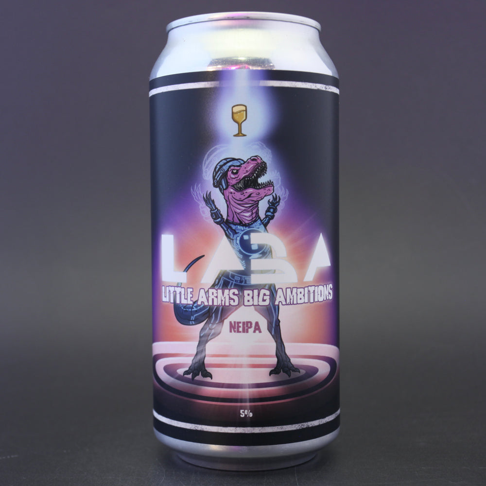 This is a can of Staggeringly Good - Little Arms Big Ambitions - 5% (440ml). It is a Session IPA craft beer available to buy from Ghost Whale, voted London's best craft beer shop.