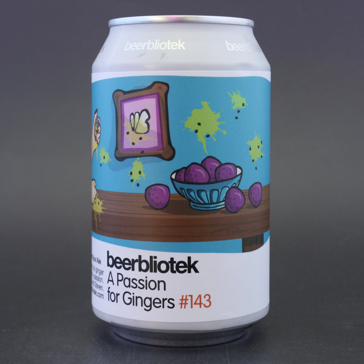 This is a can of Beerbliotek - A Passion For Gingers - 3.8% (330ml). It is a  craft beer available to buy from Ghost Whale, voted London's best craft beer shop.