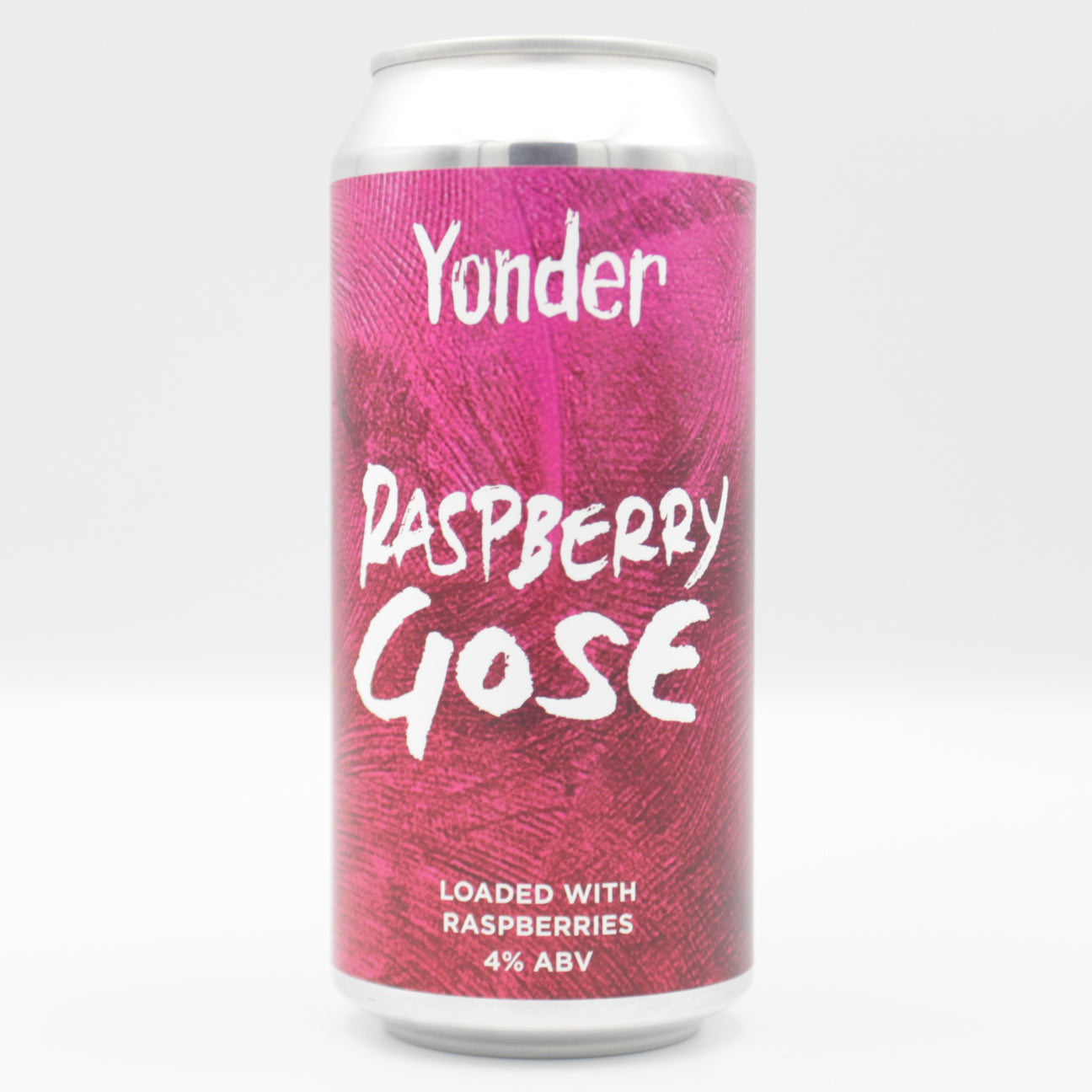 This is a can of Yonder - Raspberry Gose - 4% (440ml). It is a Sour craft beer available to buy from Ghost Whale, voted London's best craft beer shop.