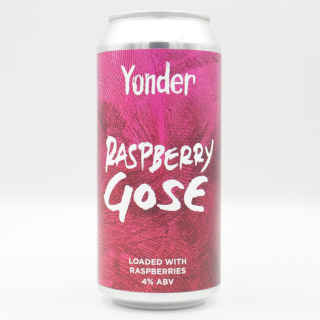 This is a can of Yonder - Raspberry Gose - 4% (440ml). It is a Sour craft beer available to buy from Ghost Whale, voted London's best craft beer shop.